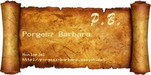 Porgesz Barbara névjegykártya